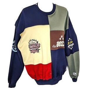 J.SCHLATT VINTAGE CHAMPIONSHIP PATCHWORK COLLEGE CREWNECK SWEATSHIRT NEW